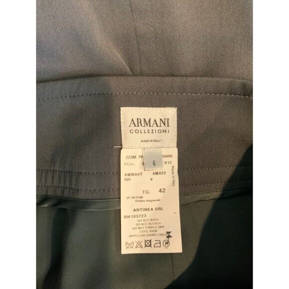 Armani Collezioni Gray Wool A-Line Skirt w/ Ruffle Front, Size 6 (US) 42 (IT) - Picture 7 of 7